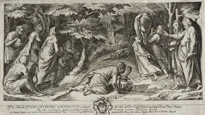 Alberti Cherubino Prints: Israelites Departing Egypt, 1576. Creators: Cherubino Alberti, Polidoro da Caravaggio