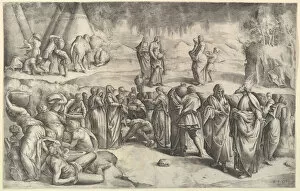 Giovanni Battista Franco Gallery: The Israelites Gathering Manna, ca. 1547. Creator: Battista Franco Veneziano