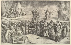 Veneziano Prints: The Israelites Gathering Manna, ca. 1547. Creator: Battista Franco Veneziano
