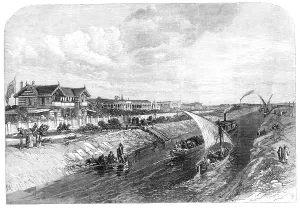 H Rc Prints: The Isthmus of Suez Maritime Canal: Ismailia and the fresh-water canal
