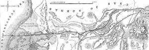 The Isthmus of Suez Maritime Canal: plan of the canal, with the small fresh-water canal, 1869. Creator: Unknown