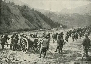 Field Gun Prints: The Italian Army On The March, (1919). Creator: Unknown