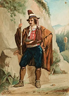 Highway Robbery Prints: Italian bandit, 1870. Creator: Albert Edelfelt