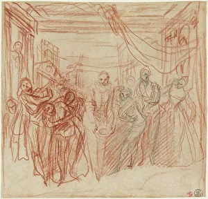 Jean Antonie Watteau Prints: Italian Comedians Taking Their Bows, c. 1718. Creator: Jean-Antoine Watteau