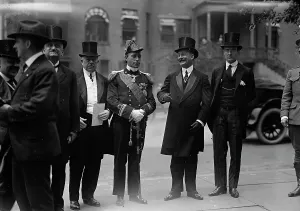 Italian Commission To U.S. - Ferdinand, Prince of Udine, Center; Ambassador Macchi Di Cell... 1917. Creator: Harris & Ewing. Italian Commission To U.S. - Ferdinand, Prince of Udine, Center; Ambassador Macchi Di Cell... 1917