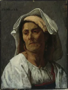 Italian female model, 1866. Creator: Adolf von Becker