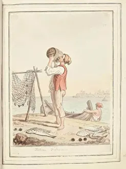 1776 Prints: Italian Fisherman, leaf from A Collection of Dresses by David Allan Mostly from Nature