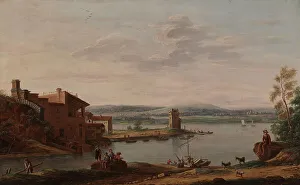 Italian harbour view, 1756. Creator: Eugene Ceceri