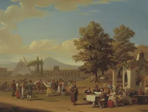 Feasting Prints: Italian Harvest Festival at Monte Testaccio near Rome