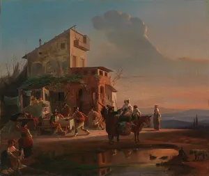 Italy Europe Prints: An Italian Inn, 1846. Creator: Robert Wilhelm Ekman