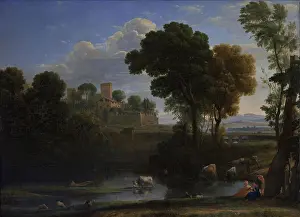 Sitting On Ground Prints: Italian Landscape, 1648. Creator: Claude Lorrain
