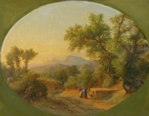 Olive Green Prints: Italian Landscape, 1853. Creator: Karol Marko