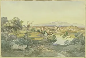 Wove Paper Prints: Italian landscape, 19th century. Creator: Eduard Wilhelm Pose