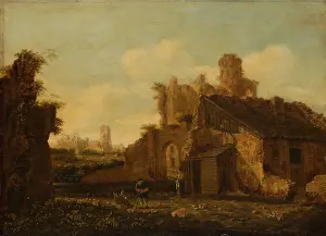Wayside Prints: Italian Landscape with Antique Ruins, c1670-1680. Creator: Emanuel Murant