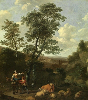 Nicolaes Berghem Prints: Italian Landscape, c1640-1680. Creator: Nicolaes Berchem