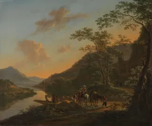 Arcadian Prints: Italian Landscape with Ferry, c.1650-1652. Creator: Jan Dirksz Both