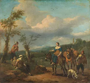 Passer By Prints: Italian Landscape with Figures, 1650-1674. Creator: Johannes Lingelbach