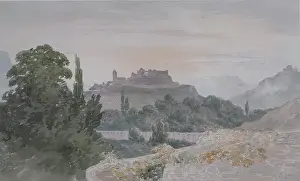 Jw Giles Prints: Italian Landscape with Hilltop Village, 1825. Creator: James William Giles