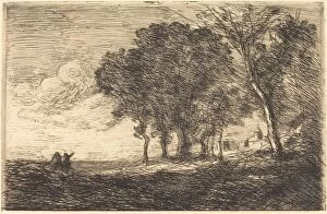 Italian Landscape (Paysage d'Italie), c. 1865. Creator: Jean-Baptiste-Camille Corot