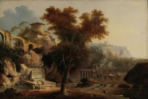 Aqueduct Prints: Italian landscape with ruins of an aqueduct, 1811. Creator: Louis Belanger