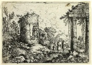 Pilgrims Prints: Italian Landscape with Ruins, n.d. Creator: Jonas Umbach
