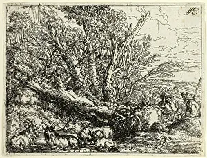 Goatherd Prints: Italian Landscape with Ruins, n.d. Creator: Jonas Umbach