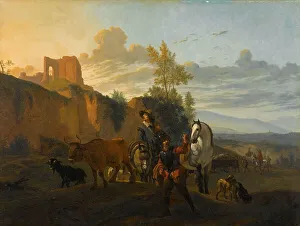 Karel Dujardin Prints: Italian Landscape with Soldiers, 1652-1700. Creator: Unknown