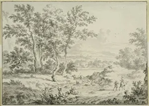 Dalens Dirck Prints: Italian landscape with two travelers. Creator: Dirck Dalens II