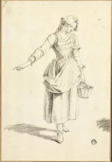 Hackert Jacob Philipp Prints: Italian Peasant Girl, n.d. Creators: Jacob Philip Hackert, Unknown