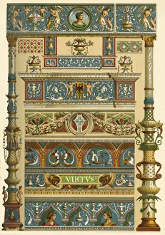 Symmetrical Prints: Italian Renaissance ornamental painting, (1898). Creator: Unknown