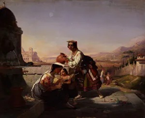 Spindle Prints: Italian Scene, 1860. Creator: William Tolman Carlton