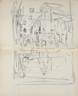 Italian Sketchbook: Bridge with Figures (page 209 & 210), 1898-1899