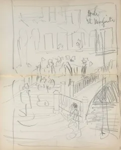 1858 1924 Prints: Italian Sketchbook: Bridge St. Margarita (page 67 & 68), 1898-1899