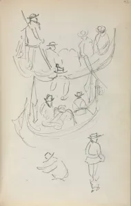 1858 1924 Prints: Italian Sketchbook: Two Gondolas with figures