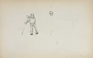 Italian Sketchbook: Gondolier (page 13), 1898-1899. Creator: Maurice Prendergast (American Italian Sketchbook: Gondolier (page 13), 1898-1899. Creator: Maurice Prendergast (American