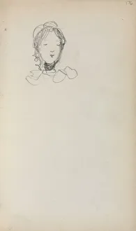 Italian Sketchbook: Head of a Girl (page 176), 1898-1899. Creator: Maurice Prendergast (American