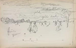 Italian Sketchbook: Landscape (page 57), 1898-1899. Creator: Maurice Prendergast (American Italian Sketchbook: Landscape (page 57), 1898-1899. Creator: Maurice Prendergast (American