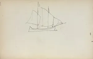 Italian Sketchbook: Sailboat (page 224), 1898-1899. Creator: Maurice Prendergast (American Italian Sketchbook: Sailboat (page 224), 1898-1899. Creator: Maurice Prendergast (American