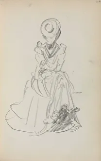 Italian Sketchbook: Seated Woman (page 114), 1898-1899. Creator: Maurice Prendergast (American