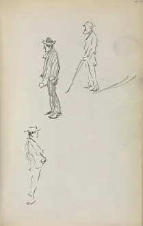 1858 1924 Prints: Italian Sketchbook: Three Standing Men (page 44), 1898-1899. Creator: Maurice Prendergast