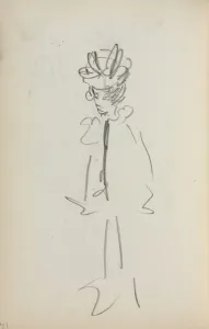 Italian Sketchbook: Standing Woman 3 / 4 View (page 126), 1898-1899. Creator: Maurice Prendergast