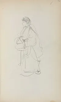1858 1924 Prints: Italian Sketchbook: Standing Woman Holding a Satchel (page 56), 1898-1899. Creator