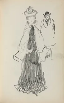 1858 1924 Prints: Italian Sketchbook: Standing Woman and Man (page 125)