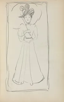 1858 1924 Prints: Italian Sketchbook: Standing woman with parasol (page 233), 1898-1899