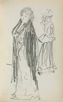 1858 1924 Prints: Italian Sketchbook: Two Standing Women (page 129), 1898-1899. Creator: Maurice Prendergast