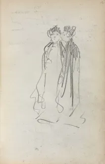 Italian Sketchbook: Two Standing Women (page 4), 1898-1899. Creator: Maurice Prendergast (American