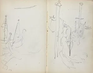 Italian Sketchbook: Venetian Harbor View (page 33 & 34), 1898-1899