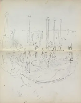Italian Sketchbook: Venetian Harbor View (page 37 & 38), 1898-1899