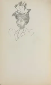 1858 1924 Prints: Italian Sketchbook: Woman, Bust Length (page 142), 1898-1899. Creator: Maurice Prendergast