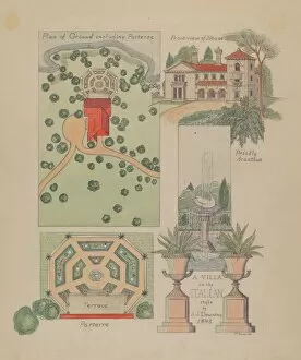 Italian Villa Design, c. 1936. Creator: Virginia Richards